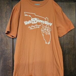 Disney Orange Tee with Light Blue Interior Print